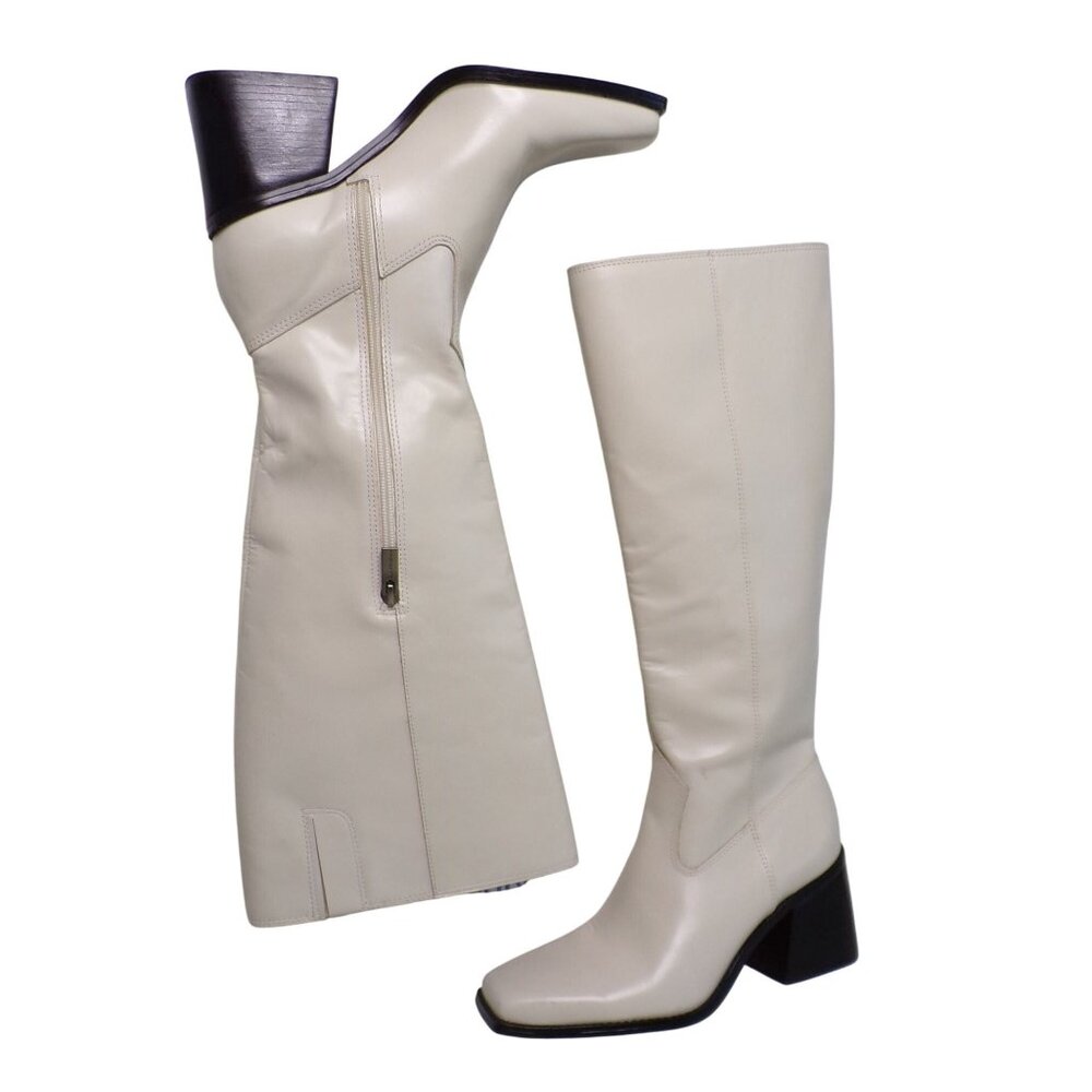 🆕 VINCE CAMUTO Sangeti 2 Wide Calf Tall Knee High Boot 8.5 Off-White - Picture 12 of 16